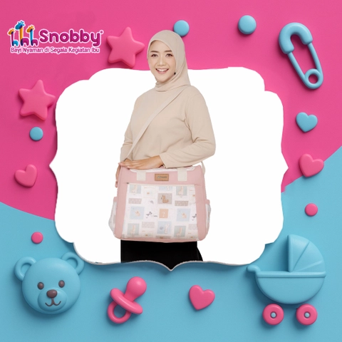 SNOBBY BABY - SBT2571 TAS BAYI BESAR SAKU PRINT BABY PRINT BIBY SERIES