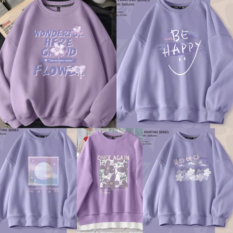 Alus Sweater laki laki dan perempuan Lilac Version Pecinta Ungu Oversize Wanita