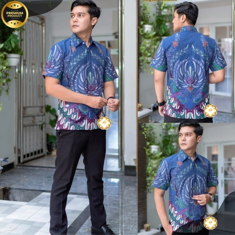 Rambe Batik Indonesia - Batik Tulis Pria Berlapis Trikot Kode Gajahmada