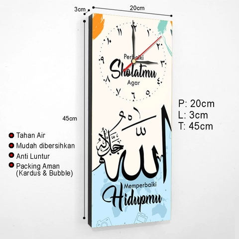 Ugiarts - Jam Dinding Quotes Islami Perbaiki Solatmu - JAM-29