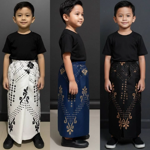 Kois Batik - Sarung instan anak anti rebet pakai karet pinggang motif balimun