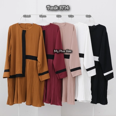 My Plus Size - Tunik Plisket Wanita Jumbo 3714/Ld 125cm/135 cm & 150 cm