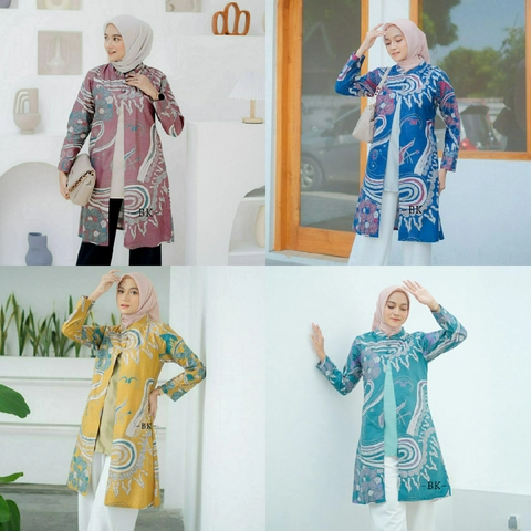 Kois Batik - Atasan Batik Wanita Dewasa Tunik Santai Bisa Resmi Juga Bisa Terbaru Motif Abstrak