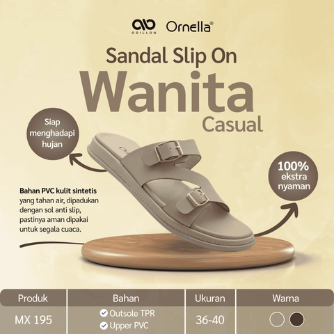 Odillon - Ornella - MX 195 / Sandal Slip On Wanita Casual