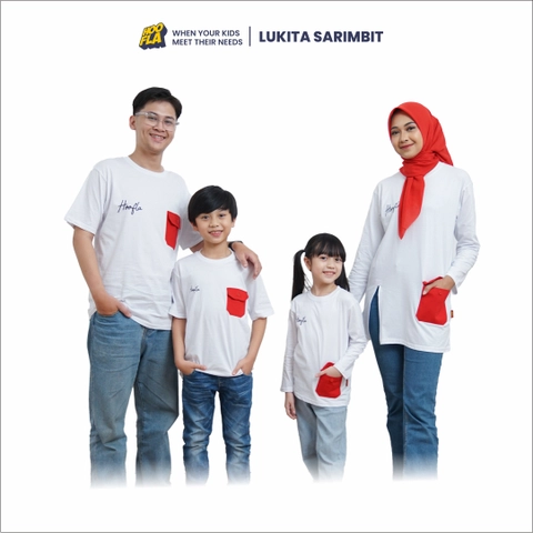 Hoofla - HOOFLA - LUKITA - Baju Kaos Couple Keluarga Ayah Ibu Anak Warna Putih
