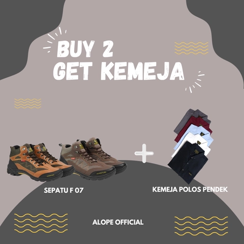 ALOPE OFFICIAL - ALOPE OFFICIAL - BELI 2 SEPATU F 07 GRATIS KEMEJA POLOS PENDEK WARNA RANDOM