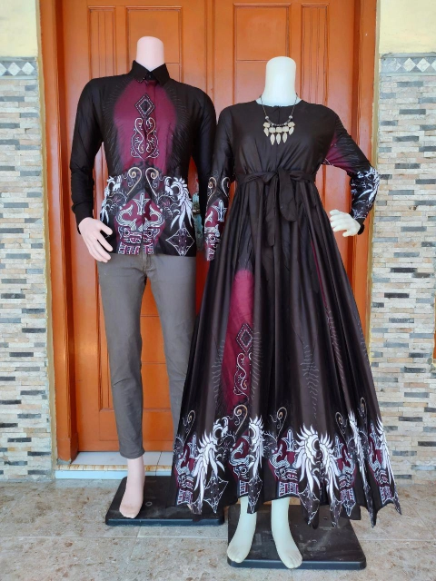 Ks muslim fashion - Batik Coupel Kemeja Dan Gamis Standar Dan Jumbo motif Toba