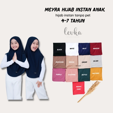 Leika - MEYRA HIJAB INSTAN ANAK/ HIJAB NON PET PREMIUM 4 - 7TAHUN / KERUDUNG SEKOLAH INSTAN