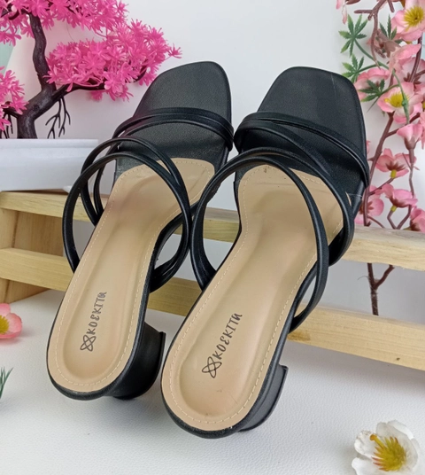 Koekita - Sandal Selop Hels Wanita 5 cm Keyla-01 Hitam