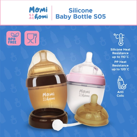MOMI HOMI - BOTOL DOT S05 BOTOL DOT SUSU BAYI SILIKON 150ML / 180ML / 250ML WIDENECK DOT NIPPLE ANTI COLIC