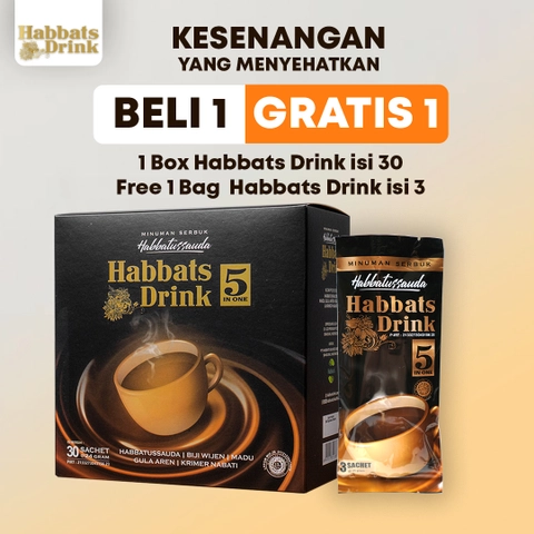 Habbats Drink - BELI 1 GRATIS 1 (Beli 1 Box Habbats Drink Isi 30 Free 1 Bag Habbats Drink Isi 3)