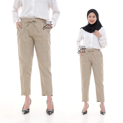 Amha Collection - CELANA BAGGY PANTS WANITA FORMAL TWILL