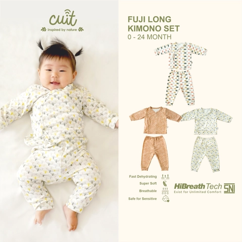 Kintakun Baby - Kintakun Baby X Cuit Kimono Set Bayi Snap Button Tangan Panjang Anak Fuji 0-2 Tahun