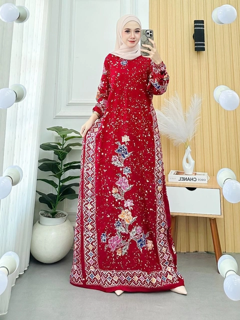Batik Ayodha - GAMIS AURORA ALLSIZE STANDART LD 114cm