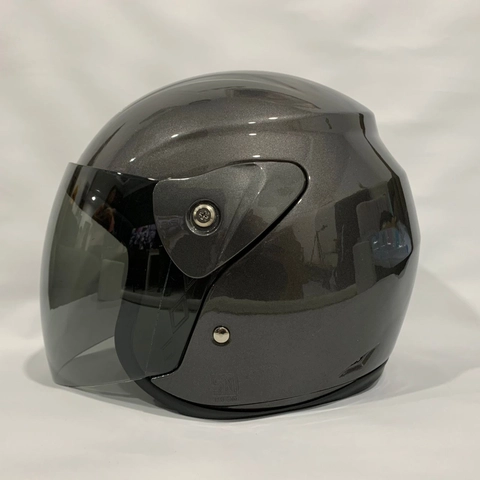 Helm Nuvo Abu Abu Glossy - Helm SNI - Helm Dewasa
