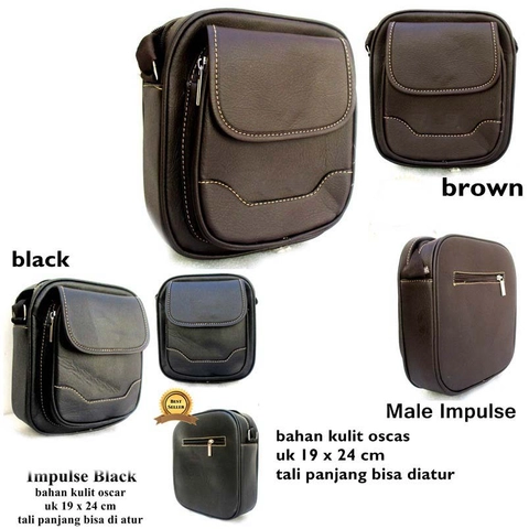 Lanc Fashion - Tas selempang Simpel Kulit Oscar Pria Model Impulse
