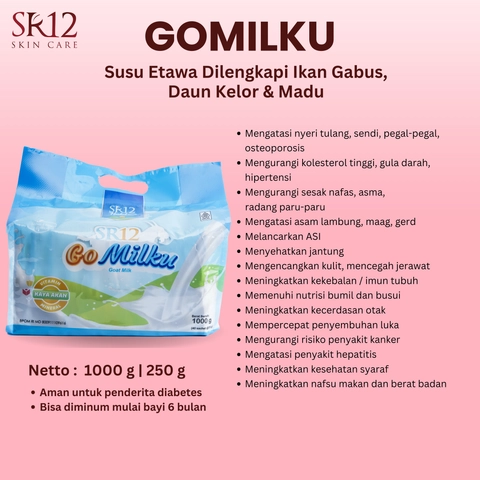 SR12 Jawa Barat - SR12 Gomilku Susu Kambing Etawa Dilengkapi Daun Kelor Madu Ikan Gabus Untuk Kesehatan Tubuh Sachet