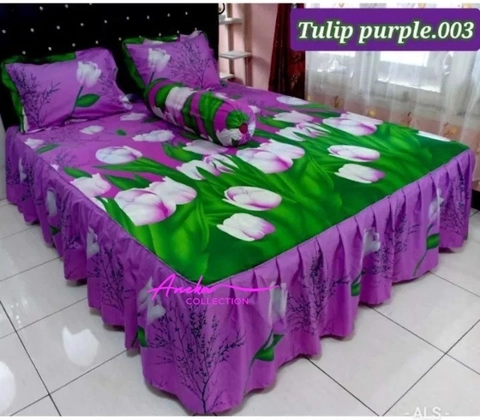 Aneka Collection - SPREI RUMBAI 180 KASUR NO 1 UKURAN KING - TULIP UNGU