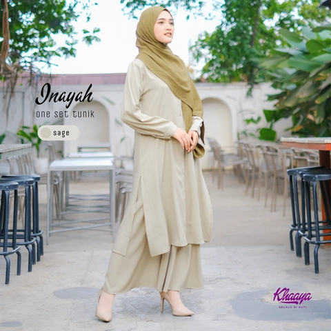 Khaaya Collection - Khaaya One Set Inayah Setelan Rok dan Tunik Muslimah Syari Elegan Kalem