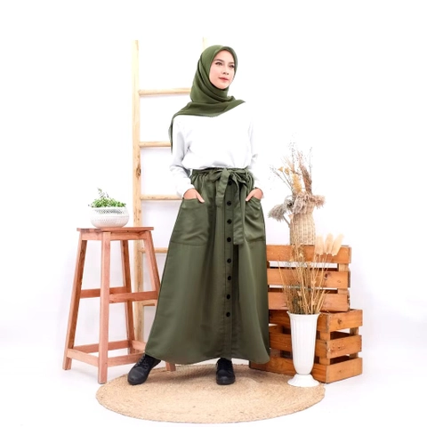 Henfa.id - Rok Wanita/Rok Balotelli/Rok Panjang/Bawahan Wanita/Rok Kancing Botton