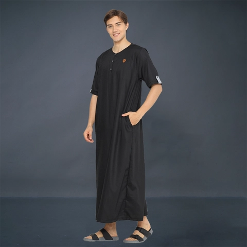 Kawan Muslim - Gamis Pria Toyobo Premium Jubah Pria Polos Lengan Pendek Baju Muslim
