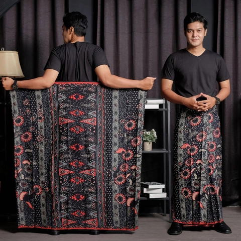 Batik Alfin - Sarung batik pria dewasa motif Bunga modern terbaru nyaman di pakai sarung dewasa