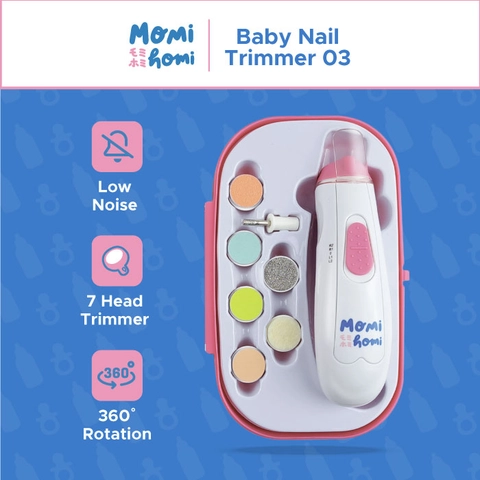 MOMI HOMI Baby Nail Trimmer 03 Gunting Kuku Bayi Elektrik Dengan LED Electric Set 6 in 1