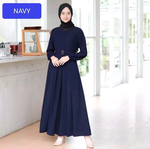 Bursanekashop - gamis monna sandira cringkle airflow / dress lebaran / gamis kekinian
