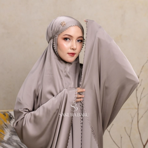 Sakura Baru - Sakura Baru - Mukena Launa Armani Silk 2in1 Laser Cut PremiumMukena Launa hadir dengan desain modern