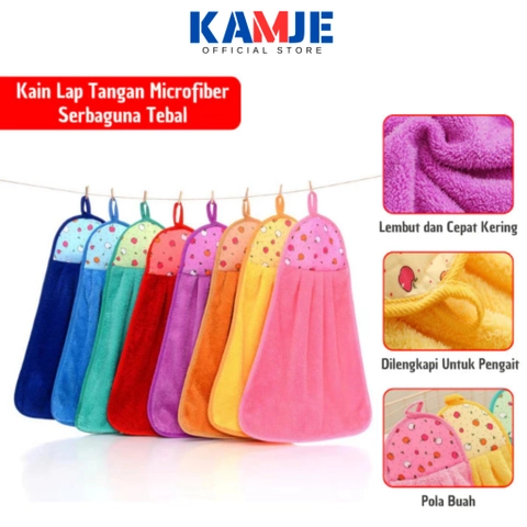 KAMJE Kain Lap Dapur Wastafel Lap Tangan Gantung Handuk Serbet Hand Towel Microfiber Serbaguna