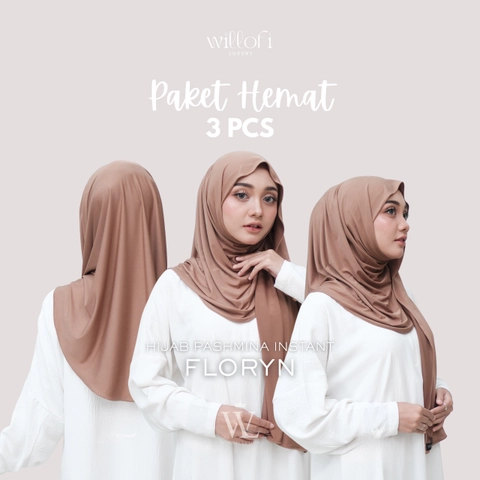 Willofi Official Store- Buy 2 Get 1 Hijab Pashmina Instan Ciput Floryn Jersey Premium