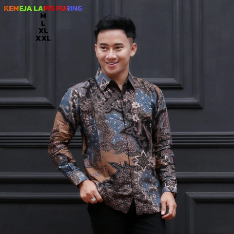 Ks muslim fashion - KEMEJA BATIK PRIA DEWASA LAPIS FURING BAGUS