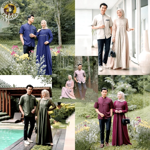 Couple Koko Gamis Syari Ameena - TERBARU - Gamis Premium Dress Mix Payet Mutiara - Wudhu Friendly
