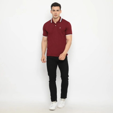 MATSUDA APPAREL - MATSUDA Kaos Polo Shirt Pria Kerah Aioi Seri Warna Merah
