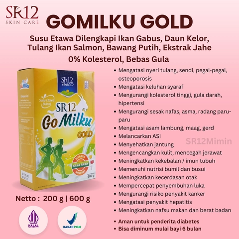 SR12 Mimin - SR12 Gomilku Gold Susu Kambing Etawa Tinggi Kalsium Dan Neurotropik Menyehatkan Tulang Dan Syaraf 10