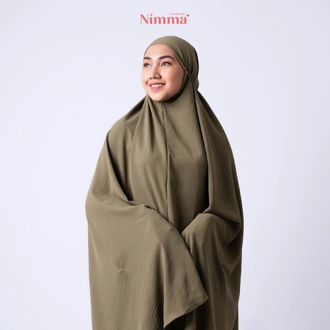Kamila Olive - Mukena Airflow CEY Crinkle Tanpa Disetrika & Tidak Menerawang