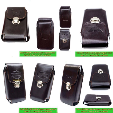 Lanc Fashion - Dompet Kunci Hp Kulit Emboss Coffee Singgle