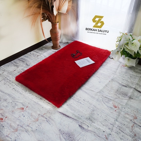 (ANTI SLIP) Sajadah bulu rasfur polos ukuran 115 cm x 65 cm x 4cm isi busa BP