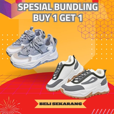 Koekita - Paket Bundling Buy 1 Get 1 Sepatu Kets Sneakers Wanita JN-04 & KP-01