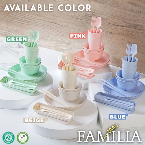 Asta Homeware Official - Asta Alat Makan Jerami Piring Makan Mangkok Gelas Minum Jerami Set 4 pcs