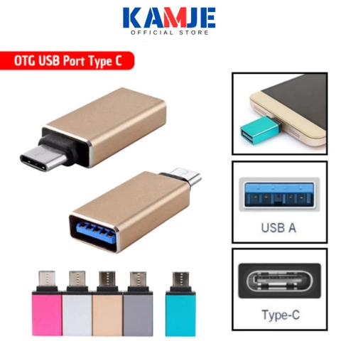 KAMJE OTG Mini USB Tipe C Port Konektor Non Kabel Converter Connector KMJ050