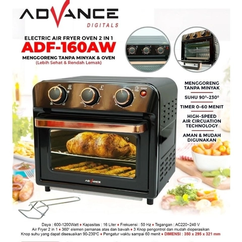 Advance Digitals Indonesia - Air Fryer Oven ADF-160AW 16 Liter Multifungsi Untuk Memasak Dan Memanggang