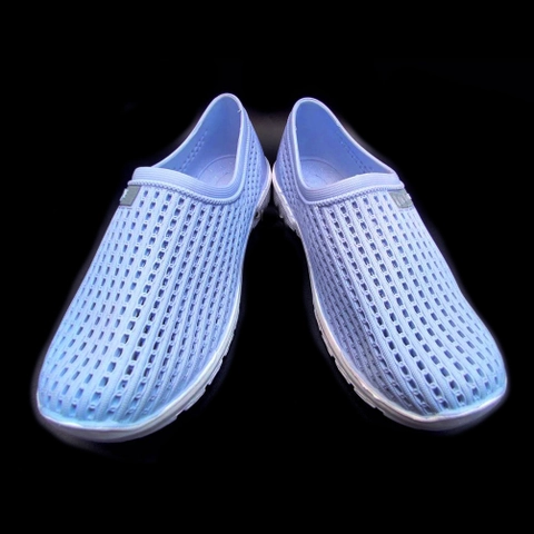 Lanc Fashion - Sepatu Formal air flow Slip On Soft Rubber Fashion Big Size Biru