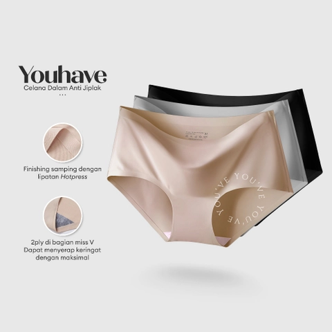 Youhave - Youve YouHave Seamless 3PCS CD Celana Dalam Pakaian Dalam Wanita C920