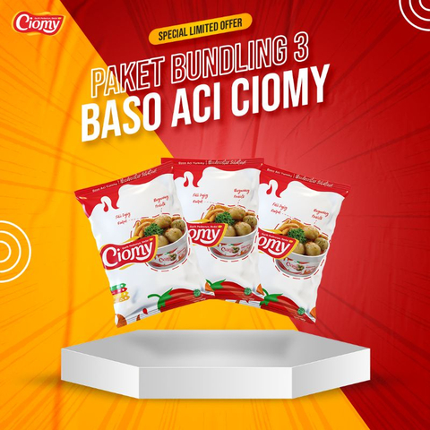 CIOMY - Paket Hemat Bundling 3 Baso Aci Kemasan Sachet Makanan Ringan