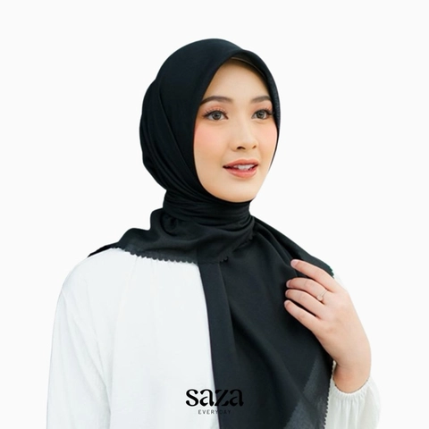 SAZA Everyday - Jilbab Segiempat Aira Voal SQ Black