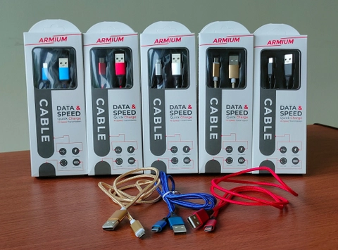 ARMIUM - Kabel Data Micro USB Nylon Kemasan Box