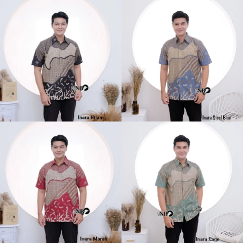 Batik Alfin - Baju batik kemejan pria Lengan pendek motif inara bagus bagus banget