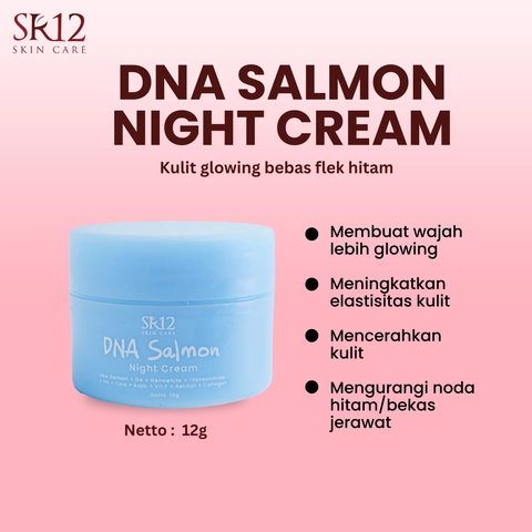 SR12 DNA Salmon Cream Night Mencerahkan Kulit Dan Memudarkan Flek Hitam