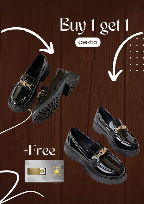 Koekita - Buy 1 Get 1 Sepatu Flat Wanita DM-001 Free Gold
